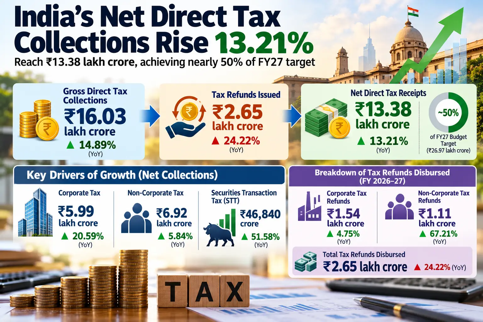 Net direct tax collections
